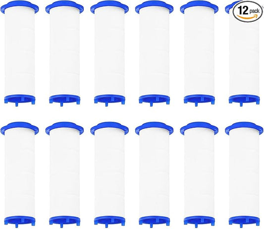 uxcell 12 Pcs Shower Head Filter 2.6 Inch PP Cotton Filter Cartridge Replacement High-Pressure Handheld Fan Shower Jet Sets