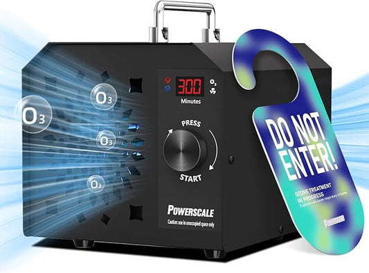 Commercial Ozone Generator 150,000mg/h O3 Intelligent Control Industrial Ozone Machine Odor Removal Air Purifier Sterilization Large Homes Offices Ozone Odor Eliminator 16,000sq.ft. Black
