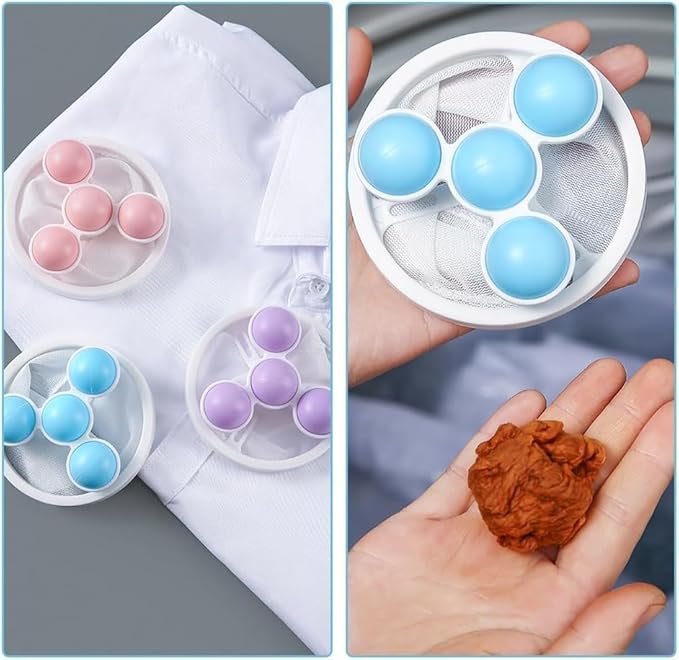 Floating Hair Filtering Mesh Removal, Pet Hair Catcher Filter Bag, Floating Pet Fur Catcher, Reusable Lint Catcher Hair Remover for Laundry Washing Machine (6PCS)