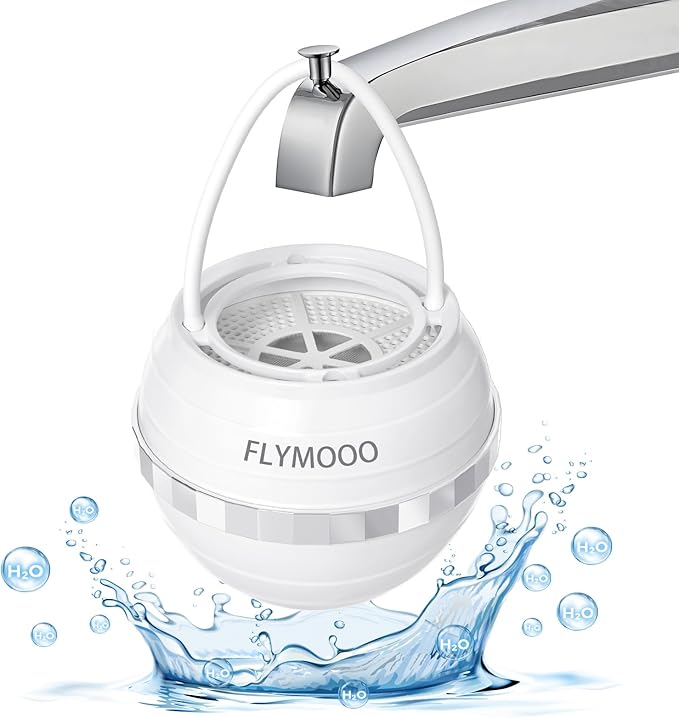 Bath Filter for Tub Faucet - 8 Stages Bathtub Water Filter Reduces Contaminants for Softer, Smoother Skin - 2,500 Gallons of Filtration, BPA Free (White)