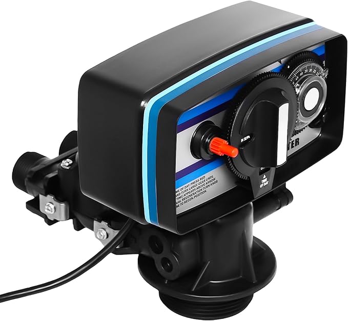 Water Softener Head Replacement, 110V 3W Digital Water Softener Control Head Timer Control Valve, Whole House Water Softener Control Valve Head Water Softener on Demand Control Head Valve, Black