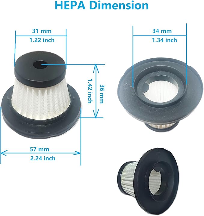 4 Pack Vacuum Filter Replacement Compatible with JONYJ LT-135, EYYA 135, Opinta LT-126 Car Vacuum, and Sweetone, AX2V, AHNR Handheld Vacuum Related.