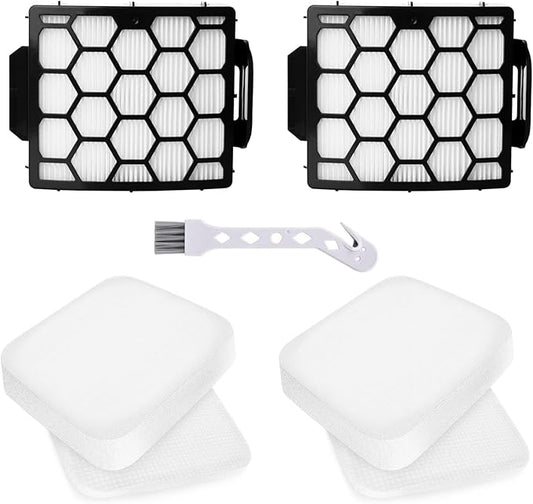 Vacuum Filter for Shark, Filters Replacement for Shark Performance Lift Away UV850 UV900 DuoClean Upright Vacuum, Part #XHF320 & XFFK602UKT, 2 HEPA Filters and 2 Foam & Felt Filters