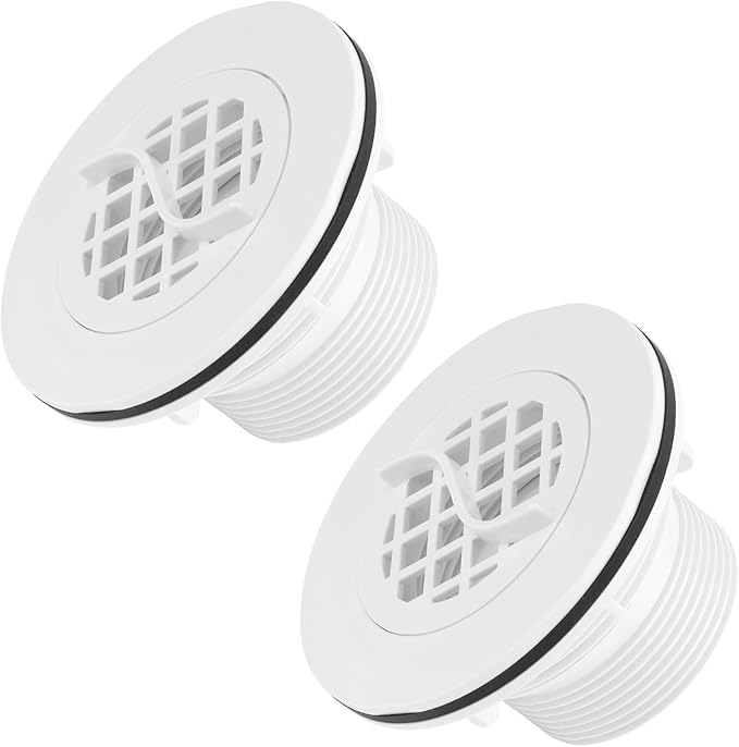 Threaded Inlet Strainer Kit Include Rubber Washer and Strainer Nut, Fits Intex Filter Pumps with 1-1/2" Hoses for Intex Stock Tank Pools and Stock Tank Pool Filter Kit Pool Accessories (2 Pcs)