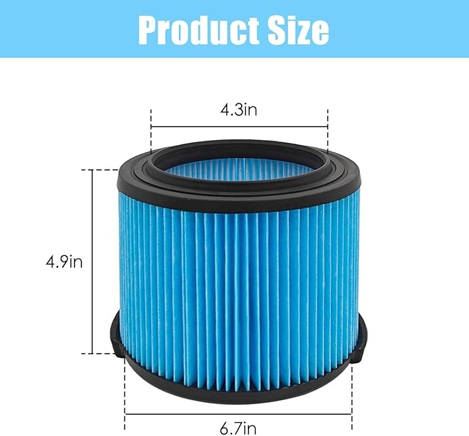 ANBOO 4 Pack VF3500 Replacement Filters for Ridgid Shop Vac 3-4.5 Gallon Wet/Dry Vacuum Cleaners + 2 Pack VF3501 Vacuum Filter Bags Compatible with Shop Vac 3-4.5 Gallon Vacuums