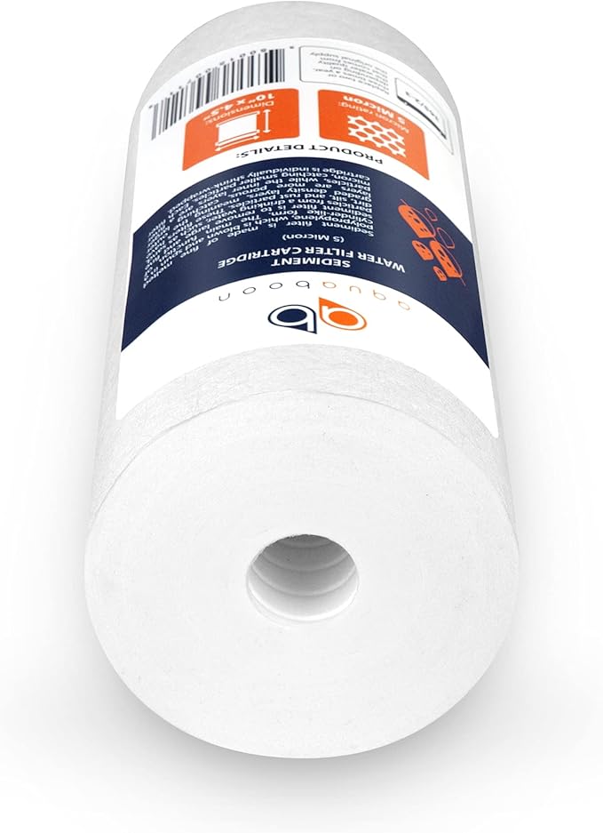 Aquaboon 5 Micron 10 x 4.5 Well Water Sediment Filter Replacement Whole House Water Filter Cartridge Compatible with DGD-5005, WFHD13001B, 6-Pack