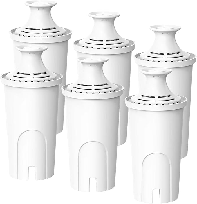 Replacement for Brita® Filter, Brita® Water Pitchers and Dispensers, Classic 35557, OB03, Mavea® 107007, Reduces Chlorine, 1 Year Supply (6 Pack)