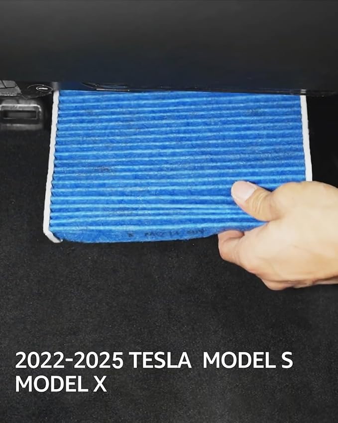 BASENOR 2026-2022 Tesla Model S Model X Cabin Air Filter with Activated Carbon Air Filter Replacement Tesla Model S Plaid Model X Plaid Interior Accessories