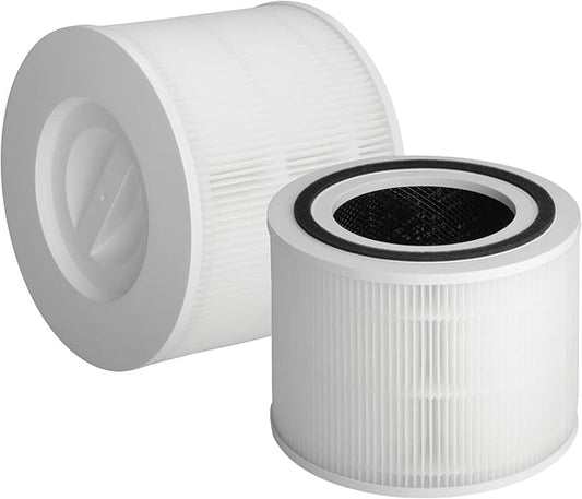 Core 300 Air Purifier Replacement HEPA Filter （3-in-1 Balance）for LEVOIT Core 300-P/300S, H13 True HEPA + Activated Carbon, 99.97% Dust Pollen Pet Dander Smoke, 2 Pack (white)