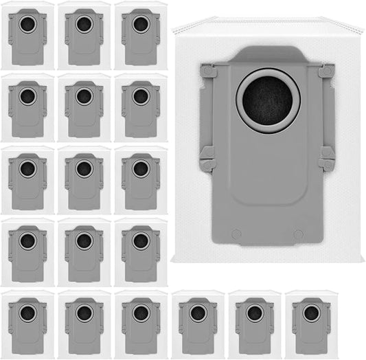 18 Packs Activated Carbon Dust Bag for Roborock Saros 10/10R/Qrevo/Qrevo S/Qrevo Pro/Qrevo Plus/Qrevo MaxV/Qrevo Master/Qrevo Curv/Qrevo Edge/S8 MaxV/S8 Max Ultra Robot Vacuum, 2.7L Large Capacity