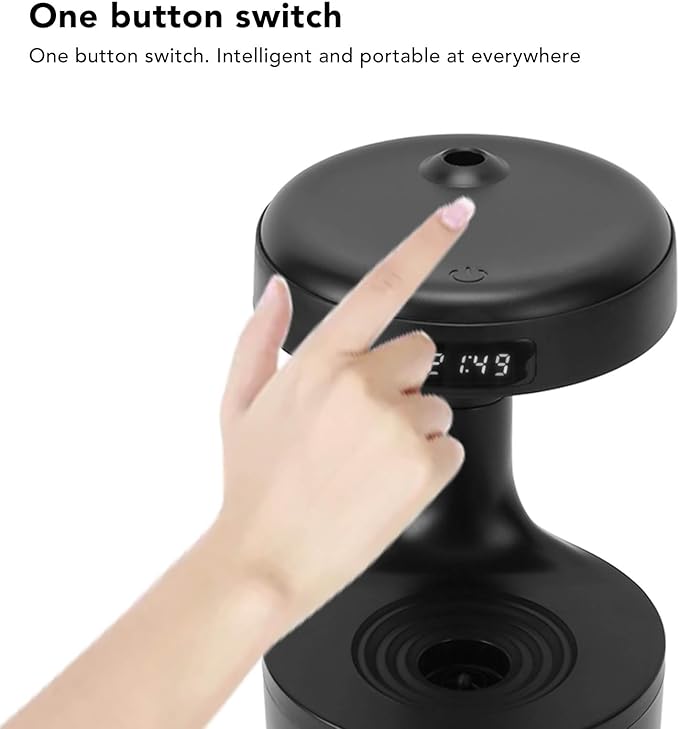 Anti Humidifier, 800ml Hovering Water Drop Backflow Creative Humidifier Quiet USB Powered Mist Humidifier with Night Light and LED Clock Display for Home Office