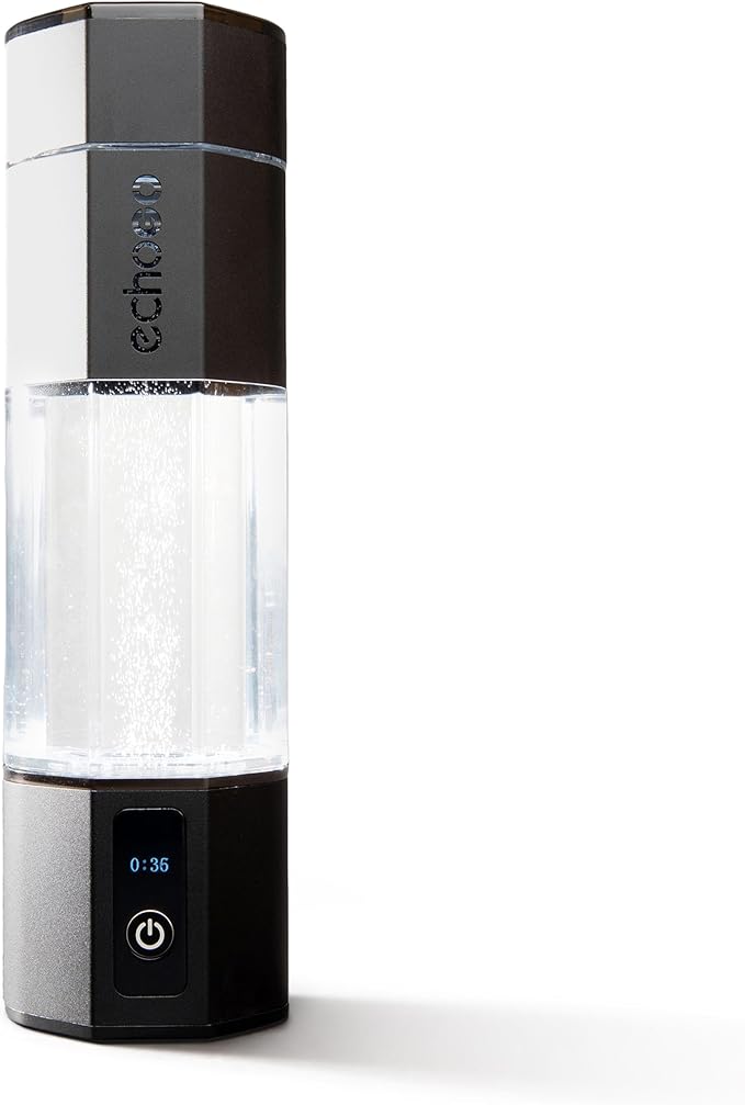 Echo Go+ Hydrogen Water Bottle - Hydrogen Infusion Technology - Rechargeable Water Bottle - SPE & PEM Purification - Active Hydration Support for Skin Health & Immune Function - 10 oz
