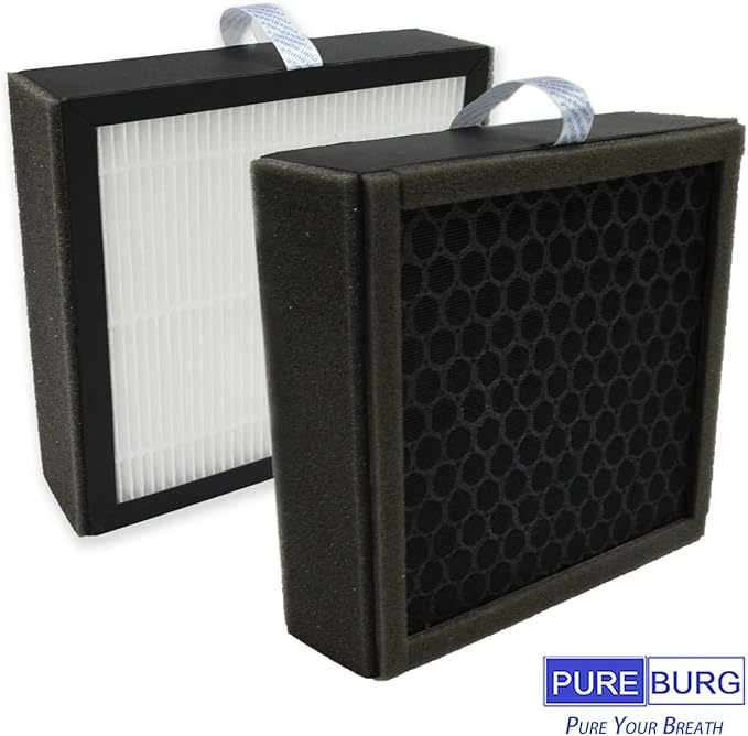 PUREBURG Replacement Filter Compatible with Afloia Q10 Air Purifier & Dehumidifier 2-in-1, 3-Pack H13 HEPA Activated Carbon 2-in-1 3-Stage Filtration Air Clean
