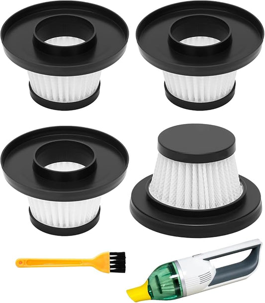 Replacement Filter Compatible with Horsepower Duck Compact Cordless Vacuum Cleaner AS Seen On TV, Vacuum Cleaner Filter Replacement Parts, Black, 4+1 Pack