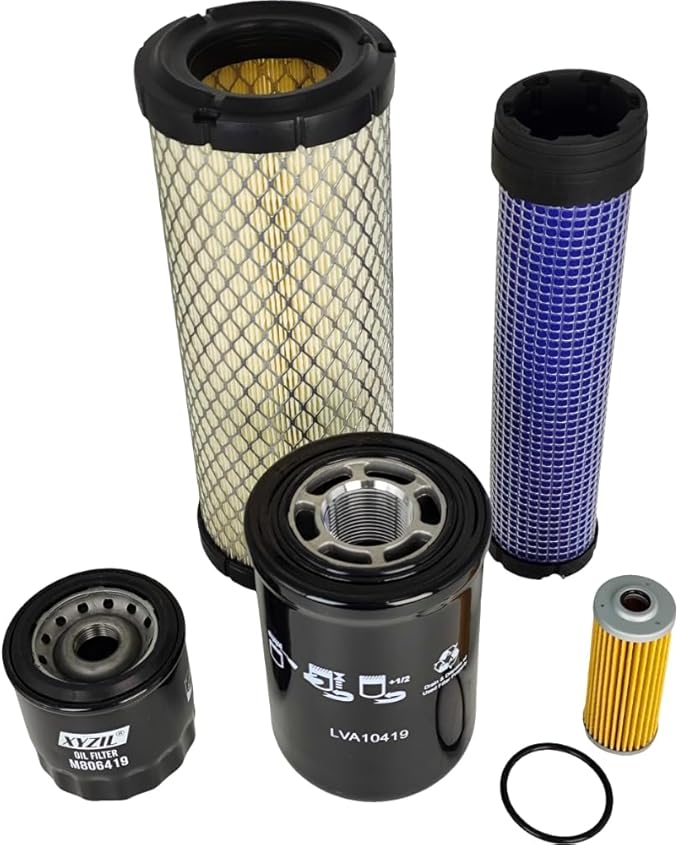 LVA21198 Maintenance Filter Kit Compatible with John Deere 4200 4300 4400 Compact Utility Tractor M131802 M131803 M806419 MIU804763 LVA10419 Engine Hydrostatic Transmission Oil Air Fuel Pak