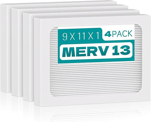 4-Pack 9 x 11 x 1 MERV 13 Replacement Dehumidifier Filter Compatible with Santa Fe Compact70, Ultra70, Element, Compact2, UA 65H dehumidifier Models