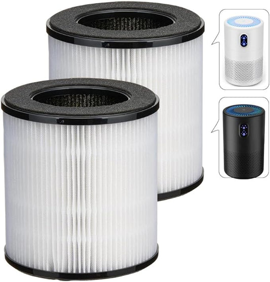 Replacement Filter Compatible with MOOKA & KOIOS B-D02L Air Purifi-er, VEWIOR B-D02U Air Purifi-er, H13 True HEPA Filter for MOOKA M05 Purifi-er, 2 Pack