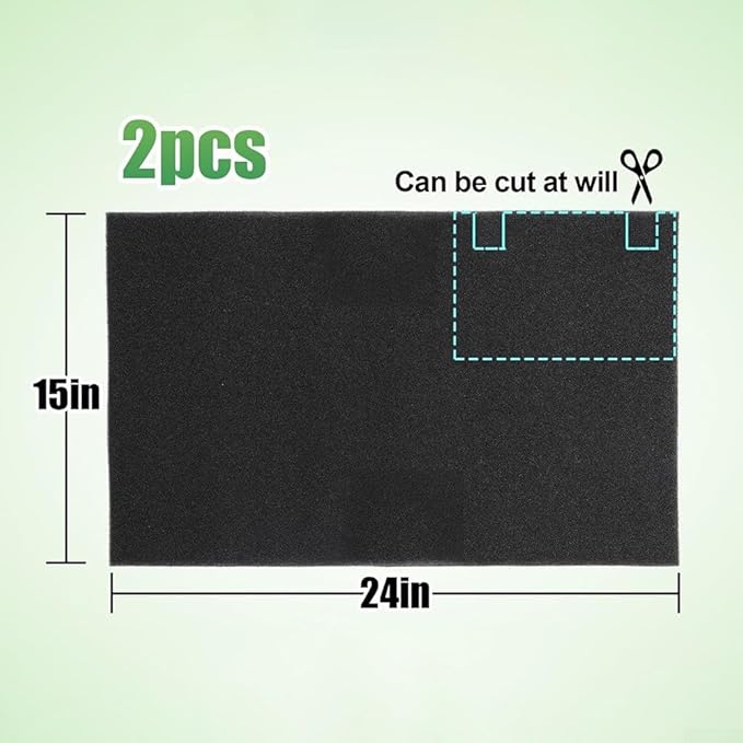 Air Conditioner Filter For Window AC, 2Pcs 24 X 15 X 1/4 Inch Replacement Parts For Air Purifier RV AC Units