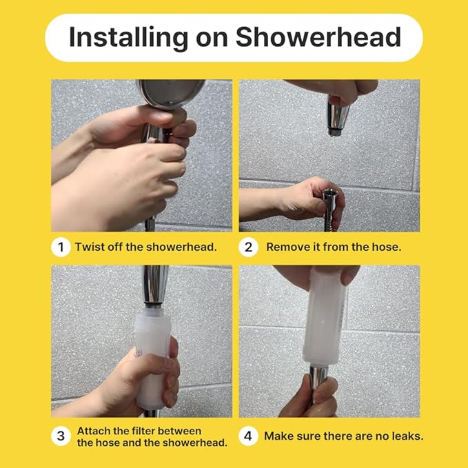 2 Packs Korea Made Shower Filter - Remove Toxic Chemicals, Hard Water & Chlorine - Showerhead Filter for Shower Head - Fits All Shower Types - Superior Water Filtration for Healthier Skin