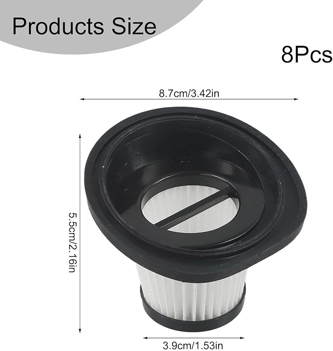 Vacuum Cleaner Filters Replacement for VL188 VL189, Washable Reusable Vacuum Cleaner Filter Accessories, Handheld Vacuum Replacement Accessories, 8 PACK
