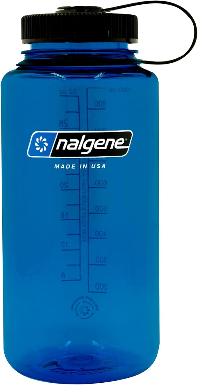 Nalgene Leak Proof Tritan BPA-Free Water Bottle - 32 oz Wide Mouth - Made in the USA for Outdoor Use & Daily Hydration (Slate Blue)
