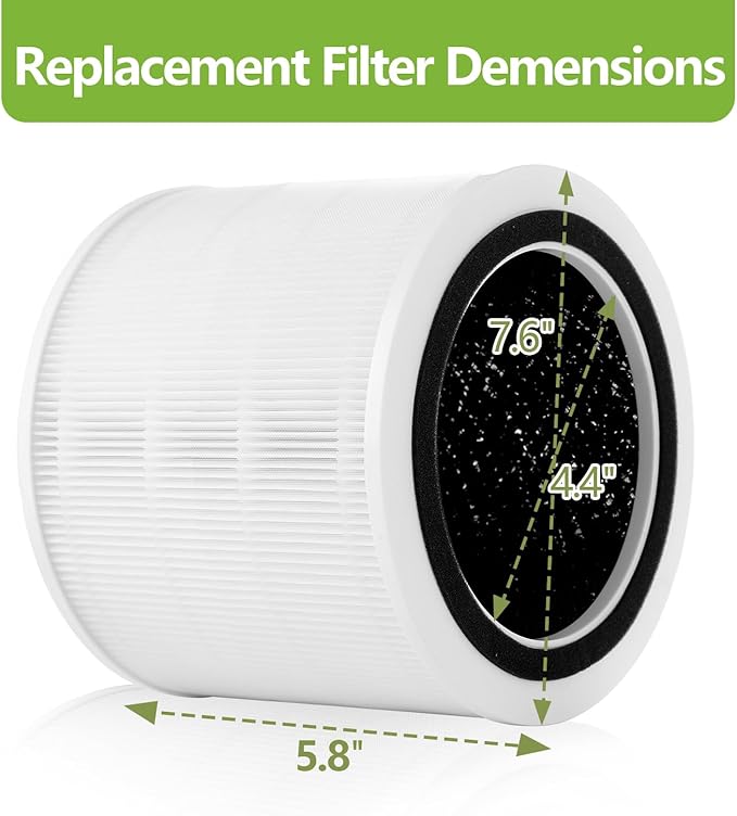 Core 300 Replacement Filter Compatible with LEVOIT Core 300/ 300S /300-P and Core P350 Air Purifier,3-in-1 H13 True HEPA Filter Activated Carbon, Part No#Core 300-RF (White)