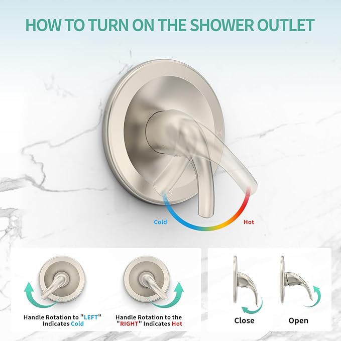 SR SUN RISE Shower System with Tub Spout Rain Shower Tub Set, High Pressure 35-Function Dual 2-in-1 Shower Combo Faucet with Valve, Patented 3-Way Water Diverter in Brushed Nickel (Valve Included)