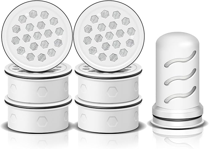 Water Filter Replacement for Lifestraw® Home Dispenser 18 C/Glass Pitcher 7 C/Plastic Pitcher 10 C/Plastic Pitcher 7 C.6 Activated Carbon + Ion Exchange Filter and 1 Membrane Micro Filter (6+1)