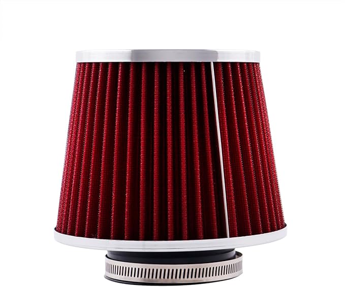 3"Universal Clamp-on Air Intake Filter - Washable, High-flow，Lower intake air temperature, Inlet Cold Air Cone Replacement
