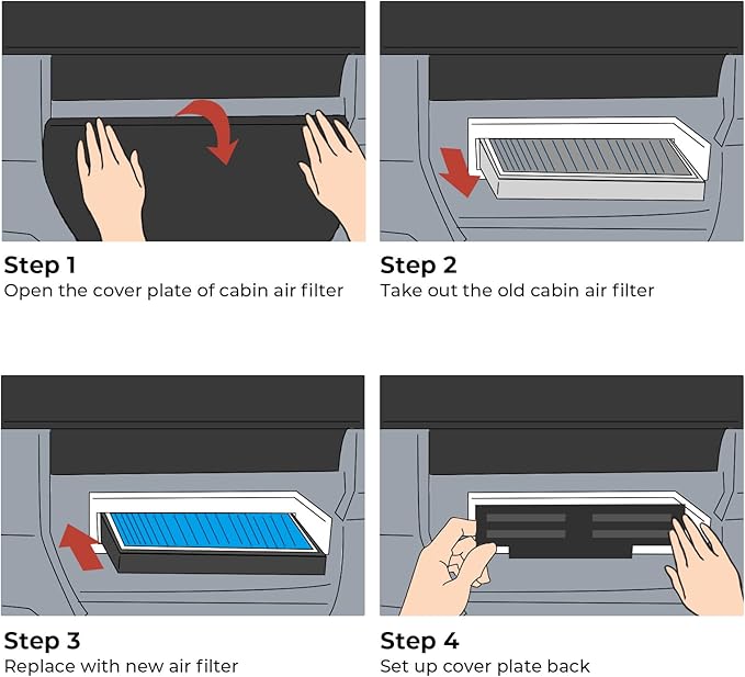 CF11966 Cabin Air Filter with 2016 2017 2018 2019 2020 2021 2022 Chevy Silverado 1500 2500 3500 HD Tahoe Colorado Cruze Equinox Impala Malibu Blazer Cadillac GMC Carbon Accessories Air Filters