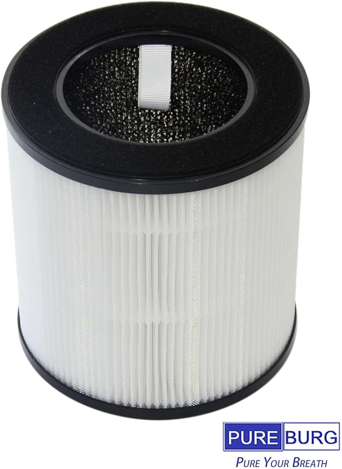 PUREBURG Replacement True HEPA Filter Compatible with DIKI & VAVSEA B-D02H Air Purifier, 2-Pack H13 4-Stage Filtration Activated carbon 2-IN-1