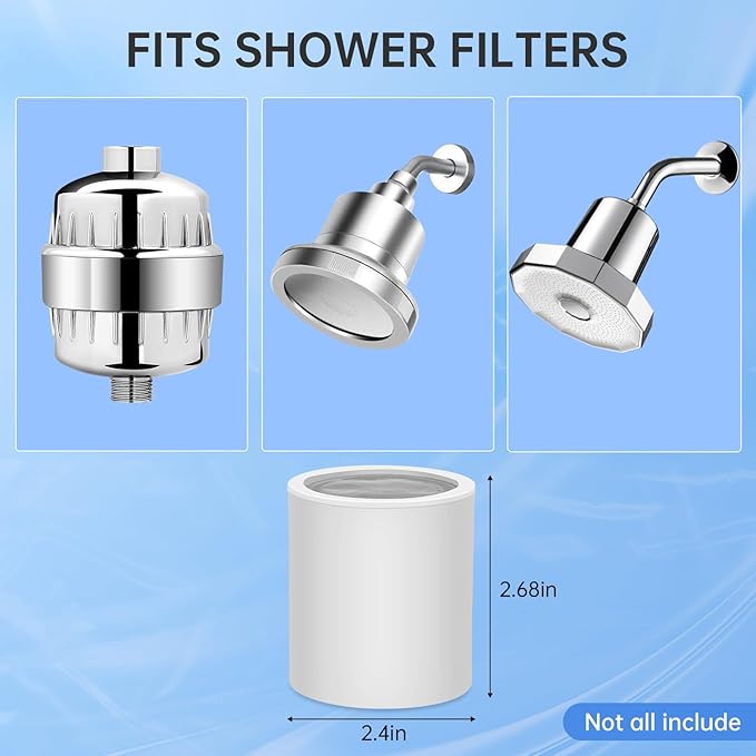 6 Pack Shower Filter Replacement Cartridge, 20 Stage Shower Filter Head for Hard Water, Universally Compatible With Any Similar Design, High Output Hard Water Filter Replacement Cartridge