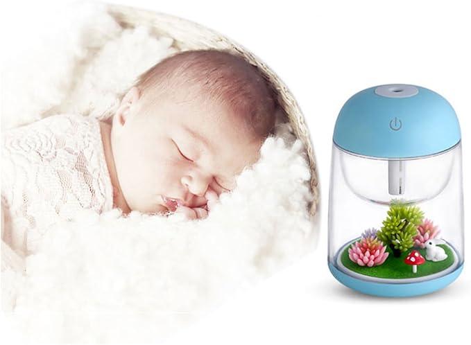 Micro Landscape Humidifier with Changing Led Light,Adjustable Mist Mode, Waterless Auto Shut-off,for Bedroom,Office,Car (pink)