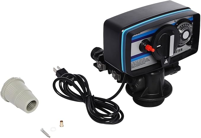 Water Softener Head Replacement, 110V 3W Digital Water Softener Control Head Timer Control Valve, Whole House Water Softener Control Valve Head Water Softener on Demand Control Head Valve, Black