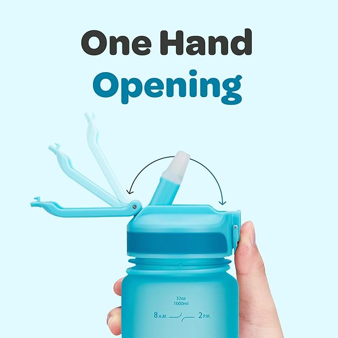 Hydracy Water Bottle with Time Marker -Large BPA Free Water Bottle & No Sweat Sleeve -Leak Proof Gym Bottle with Fruit Infuser Strainer & Times to Drink -Ideal for Fitness Sports & Outdoors