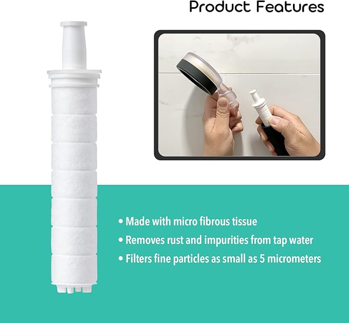 Sediment Filter for Barumi Pluo Showerhead | 3-Pack, Removes Rust and Impurities from Tap Water, Filters Fine Particles, Promotes Healthy Skin and Hair, Easy Installation