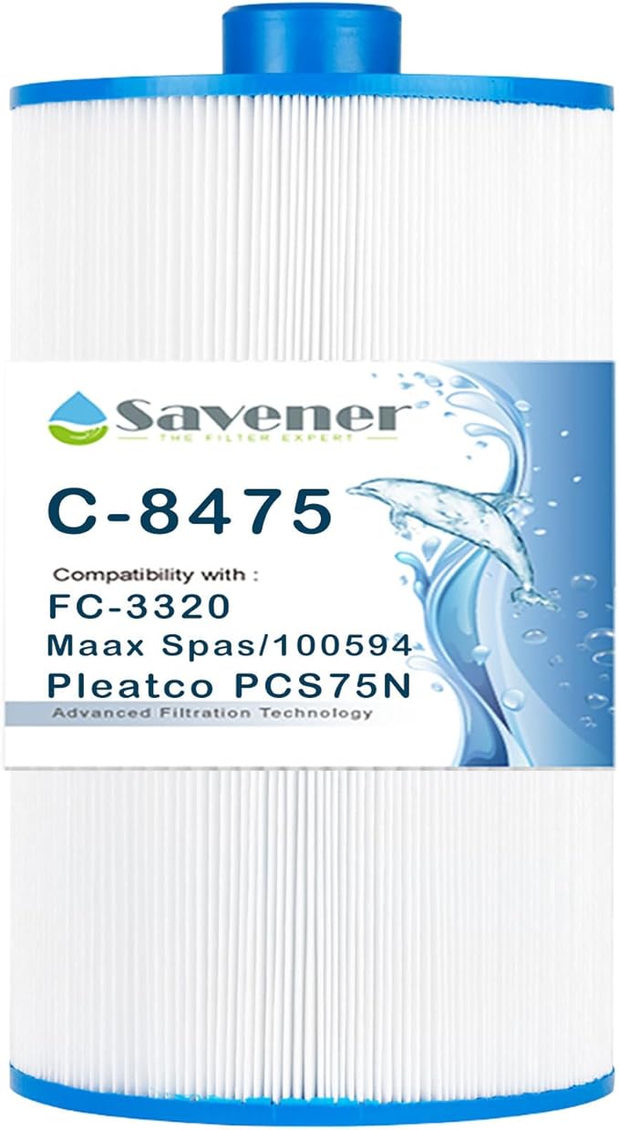 Spa Filter Compatible with PCS75N, Maax Spas, 100594, C-8475, FC-3320 hot tub Cartridge Filter, 75sq.ft, 1 Pack