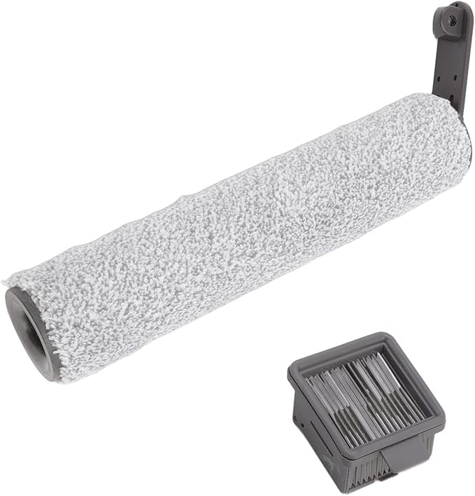 Vacuum Cleaner Brush Roll Replaceable Brush Rollers and Filters Accessory Kit, Floor Machine Brush Roller with Filter Compatible for H12 H12MAX, Floor Scrubber Replacement Parts