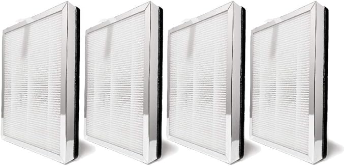 Nispira 3-in-1 True HEPA Activated Carbon Filter Replacement For MA#25 Air Purifier Part MA#25R | Remove Smoke, Dust, Pollen | Size 9.75 x 6.75 x 1.40 Inches | 4 Packs