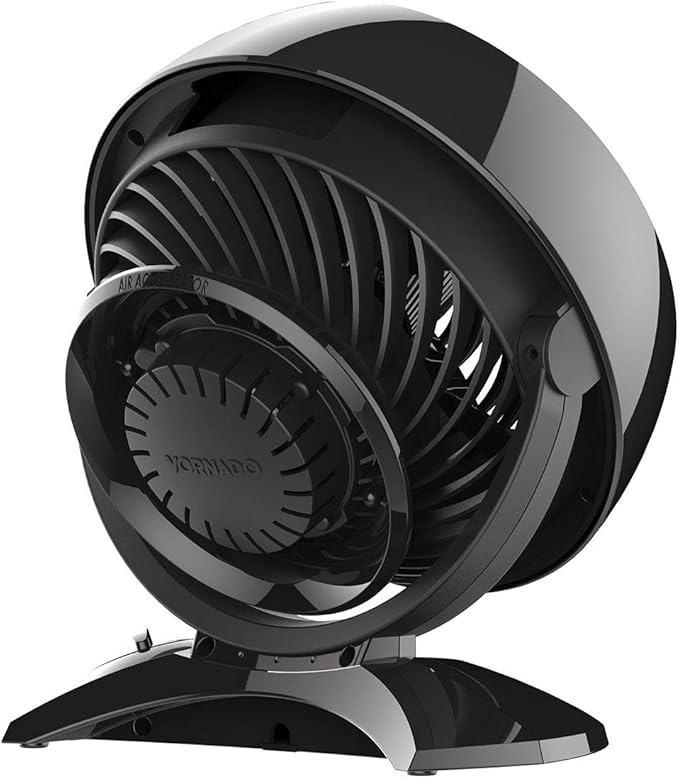 Vornado 5303 Small Whole Room Air Circulator Fan with Base-Mounted Controls, 3 Speed Settings, Multi-Directional Airflow, Removable Grill for Cleaning, Black