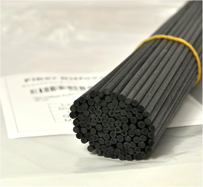 100 Pieces Fiber Reed Diffuser Replacement Refill Sticks (10" x 3mm, Black)