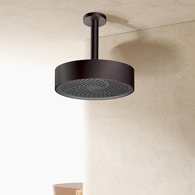 AULEEND，high pressure shower heads，with Anti-Clog Rubber Jets - 360° Rotation Adjustable Shower Head -7.87inches (ORB)