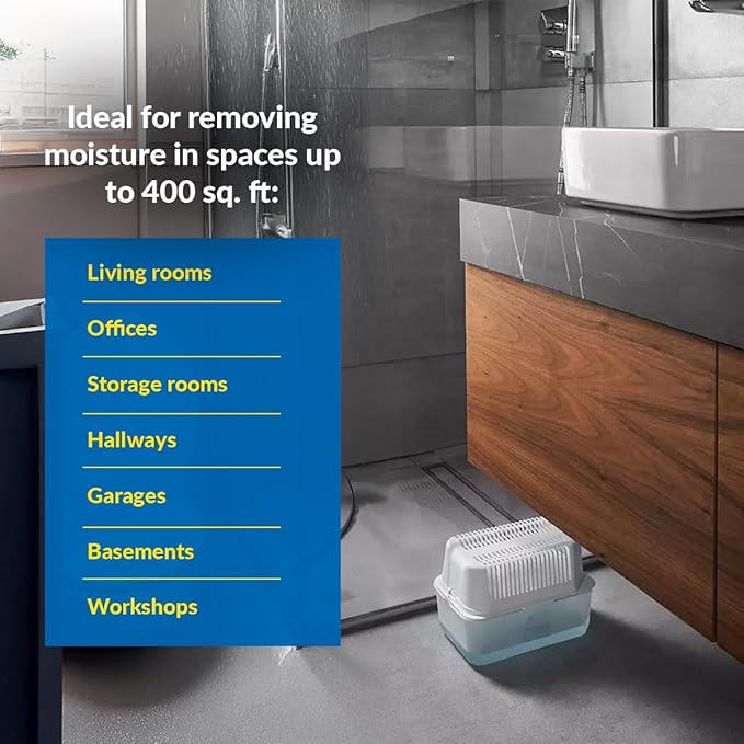 HUMYDRY® - Pack of 6 Dehumidifier Devices with 6 Moisture Absorber Refills - 35.3 oz - Large Size - Fragrance Free - Ideal for Spaces Up to 400 sq.FT