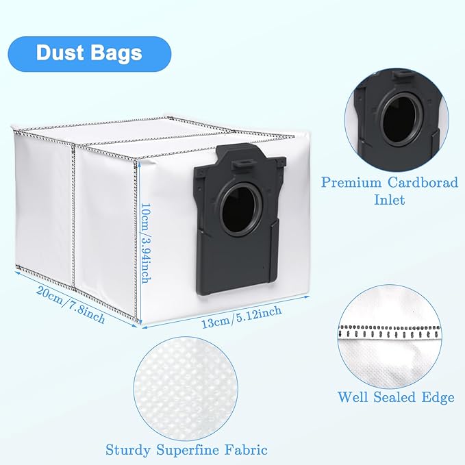 31 PCS Replacement Parts for Dreame X40 Ultra/ Master/ L40 Ultra Vacuum Cleaner, 2 Main Brushes, 6 HEPA Filters, 6 Dust Bags 6 Side Brushes 8 Mop Pads 1 Cleaning Brush 1 Water Tank Brush 1 Screwdriver