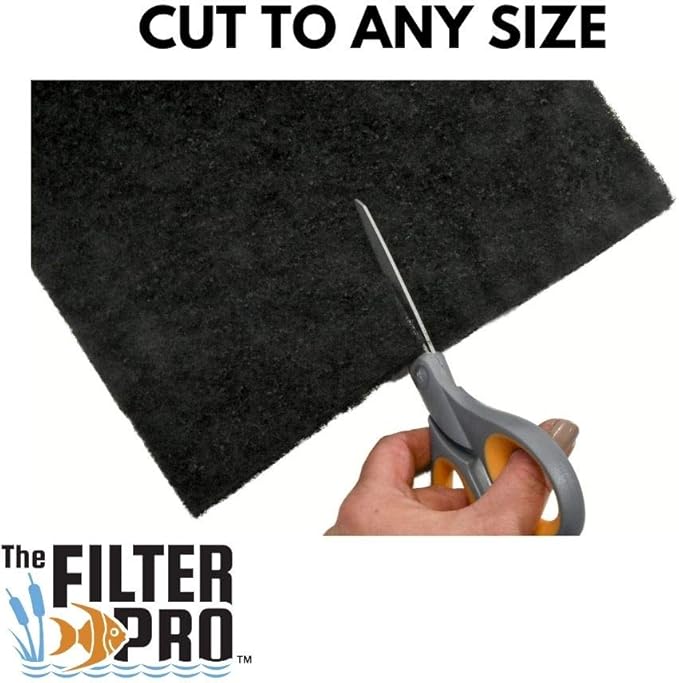 Carbon Fine Filter Media, 3/8" Thick, 12" x 12" Pads, 5 Pack, Perfect for Aquariums, Ponds or Water Gardens, Made in USA