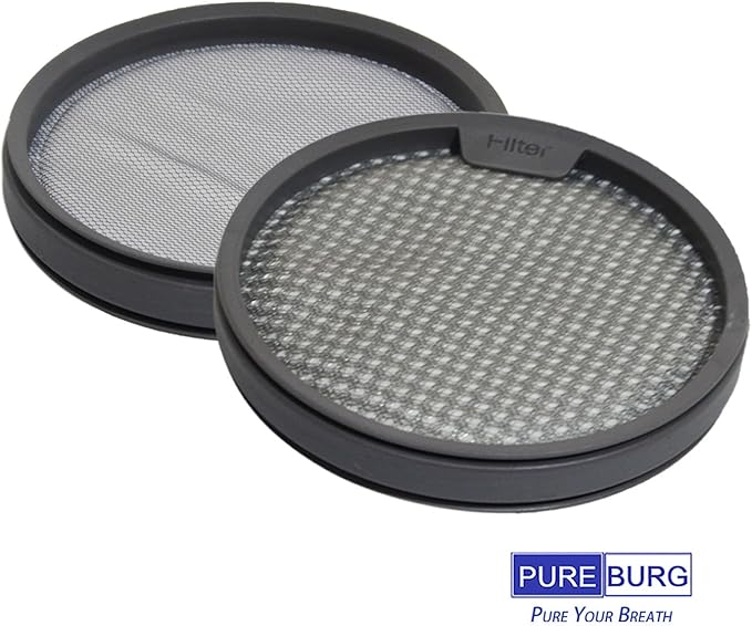 PUREBURG Replacement Filter Kit Compatible with Dreametech T10 T20 T30 & XIAOMI G9 G10 Handheld Cordless Vacuum Cleaner,2 x Center filter + 4 x Pre-Filter Washable