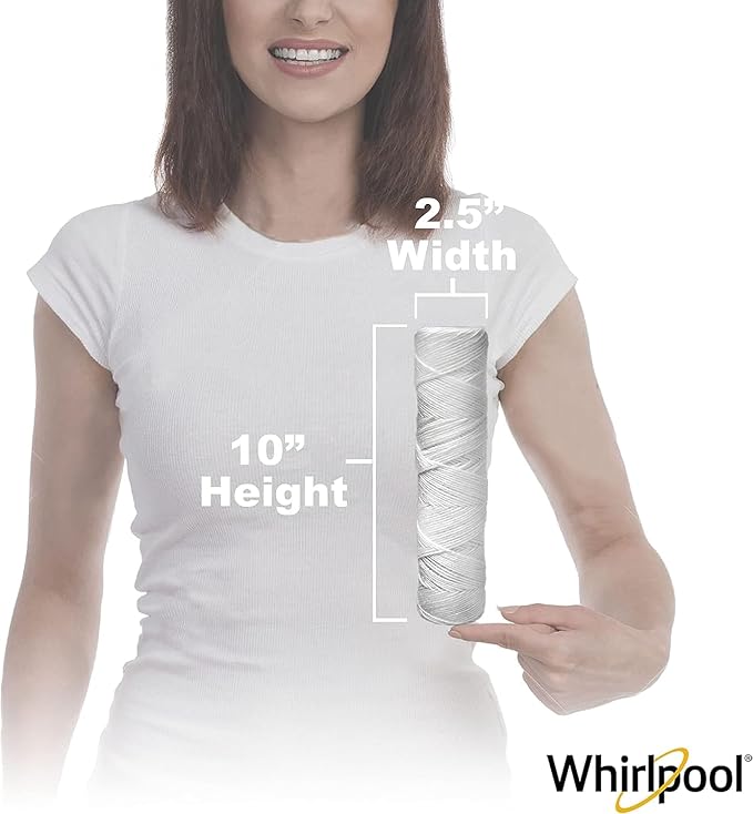 Whirlpool 10" x 2.5" String Wound Whole House Water Filters, NSF Certified 5-Micron Filtration Reduces Sediment for Well Water, WHKF-WHSW, 24-Pack