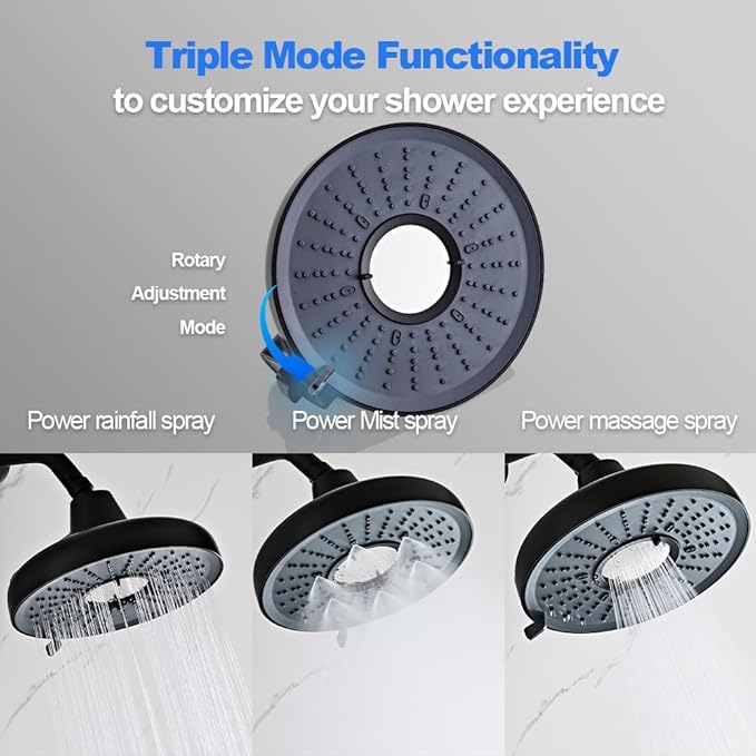 Filtered Shower Head Black - 8 Inches High Pressure Fixed Rain Showerhead with 18-Stage Filter for Hard Water Softener - Reduces Chlorine and Heavy Metals