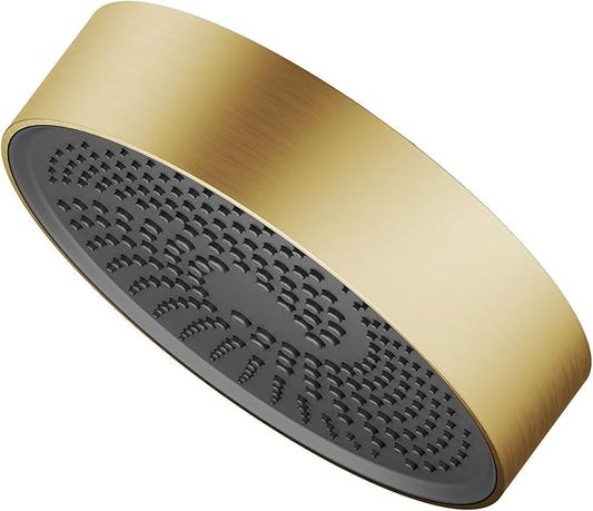 AULEEND，high pressure shower heads，with Anti-Clog Rubber Jets - 360° Rotation Adjustable Shower Head -7.87inches (D-Brushed Gold)