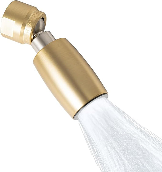 High Sierra Showerheads® - CLASSIC™ Solid Metal 1.5 GPM Award Winning, Low Flow Shower Head, Patented Nozzle Never Clogs - Brushed Gold Finish